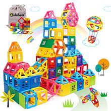 Load image into Gallery viewer, KIDCHEER Magnetic Tiles 72PCS STEM Toddler Toys for 3+ Year Old Boys and Girls Kids Castle Magnet Building Blocks Game Educational Stacking Gift for Boys & Girls - Compatible with Major Brands Blocks