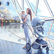 Load image into Gallery viewer, Baby Stroller 360 Degree Rotation Function,Hot Mom Baby Carriage Pu Leather Pushchair Pram 2020,Grey