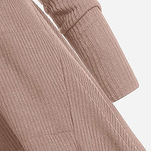 Load image into Gallery viewer, Womens Long Sleeve Tshirt Teens Girls Loose Blouse Top Sweater Soft Comfy Coat Retro Dress Hooded Elasticity Sweatshirt Khaki