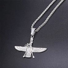 Load image into Gallery viewer, U7 Farvahar Pendant with Chain Stainless Steel Symbol of Iran Persian Gift Necklace