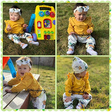 Load image into Gallery viewer, Baby Girls Clothes Long Sleeve Ruffle T-Shirt + Floral Pants + Headband + Hat 4Pcs Outfit Sets 0-3 Months