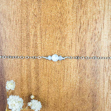 Load image into Gallery viewer, Dainty crystal blue lace agate anklet in 925 sterling silver - 8" chain with 2" adjustable extender