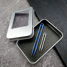 Load image into Gallery viewer, Ccanku 2pcs Mini Tweezers Titanium Portable Titanium Alloy EDC Tweezers Survival Camping Outdoor Travel Mini Tool(Blue) …
