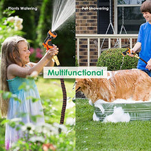 Load image into Gallery viewer, TomCare Garden Hose 50ft Expandable Garden Hose Flexible Car Wash Water Hose with 9 Function Spray Nozzle Super Durable 3750D Latex Core 3/4" Solid Brass Fittings Retractable Hose for Washing Watering