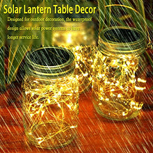 Load image into Gallery viewer, Cooo 8 Pack Outdoor Solar Lantern 30LED Mason Jar Lights Solar Powered,Waterproof Hanging Outdoor Patio Porch Garden Yard Backyard Balcony Lawn Pool Decor (Hangers & Handmade Jars included)-Warm White