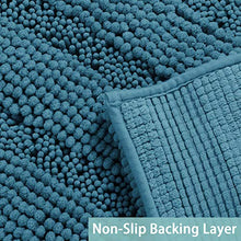 Load image into Gallery viewer, Turquoize Non-Slip Bath Mat Oversize Bathroom Rug Shag Shower Mat Ultra Soft & Water Absorbent Bath Rug for Bathroom/Kitchen Washable Rug, Perfect for Doormats, Tub, Size 59" X 20", Turquoise Blue