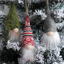 Load image into Gallery viewer, Christmas Tree Hanging Gnomes Ornaments Set of 10, Swedish Handmade Plush Gnomes Santa Elf Hanging Home Decorations Holiday Decor