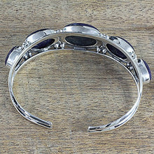 Load image into Gallery viewer, NOVICA Lapis Lazuli .925 Sterling Silver Cuff Bracelet 'Blue Allure'