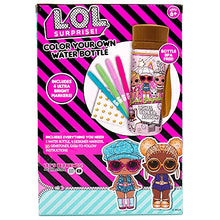 Load image into Gallery viewer, L.O.L. Surprise! Color Your Own Water Bottle By Horizon Group USA, Double Feature Series, Customizable BPA-Free Water Bottle, Includes Vibrant Makers & Star Gemstones, 400 mL Refillable Water Bottle