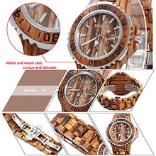 Load image into Gallery viewer, Bewell ZS-100B Couple Wooden Quartz Watch Men and Women 30M Water Resistance Date Display Fashion Watches (FBA)