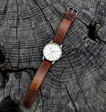 Load image into Gallery viewer, Mil-Tec Luftwaffe Me109 Aviator Vintage German WW2 Flieger Pilot Mens Watch - Military Easy to Read Calfskin Brown Leather Strap 3Atm Analog Quartz