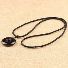 Load image into Gallery viewer, MATT HANN Rainbow Eye Obsidian Safty Circel Pendant Original Handmade Grouding Stone Protection (Black Obsidian Large)