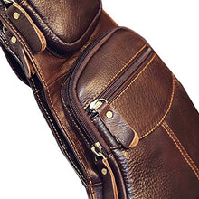 Load image into Gallery viewer, Leather Sling Bag Crossbody Backpack for Men Travel Outdoor Office Work Camping Hunting Hiking Shoulder Chest Pack Casual Daypack