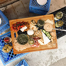 Load image into Gallery viewer, HHXRISE Bamboo Cutting Board With 3 Built-In Compartments And Juice Grooves - Kitchen Chopping Board for Meat (Butcher Block) Cheese and Vegetables (M 15.2x10.5'')