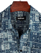 Load image into Gallery viewer, VATPAVE Mens Front Pocket Hawaiian Shirts Casual Short Sleeve Button Down Beach Shirts 3X-Large Navy Flower