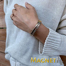 Load image into Gallery viewer, MagnetRX® Woven Copper Magnetic Bracelet - Arthritis Pain Relief & Carpal Tunnel Magnetic Therapy Copper Bracelets - Adjustable Pure Copper Cuff Bracelet with Magnets (Tri-Color, M/L)