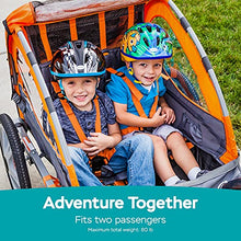 Load image into Gallery viewer, Instep Quick-N-EZ Double Tow Behind Bike Trailer, Converts to Stroller/Jogger, Orange