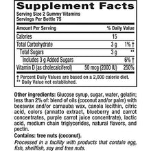 Load image into Gallery viewer, Vitafusion Vitamin D3, 50 mcg, Peach, Blackberry, Strawberry, 150 Count