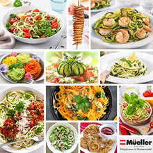 Load image into Gallery viewer, Mueller Pro Series Multi-Blade Spiralizer Vegetable Slicer Zester, Superior Design, Professional Quality, Only 4-Blade to Make Round Veggie Pasta, Not Flat Julienne Noodles