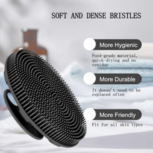 Load image into Gallery viewer, INNERNEED Food-Grade Soft Silicone Body Scrubber Shower Brush Handheld Cleansing Skin Brush, Gentle Exfoliating and Lather Well (Black)