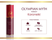Load image into Gallery viewer, Olympian Myth Koroneiki Robust Extra Virgin Olive Oil - Polyphenol Rich (786 MG/KG) - Award Winning - 70X MORE Hydroxytyrosol Polyphenols - Early Harvest - Single Origin – Premium - Monovarietal - Cold Pressed - 750 ml (25.36 fl oz)