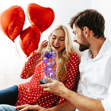 Load image into Gallery viewer, Valentines Day Gifts for Her, Galaxy Glass Rose Forever Eternal Crystal Flower Light Up Rose in Glass Dome with Butterfly Birthday Gifts for Women Mom Wife Girlfriend Grandma Purple