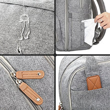 Load image into Gallery viewer, Diaper Bag Backpack, RUVALINO Multifunction Travel Back Pack Maternity Baby Changing Bags, Large Capacity, Waterproof and Stylish, Gray