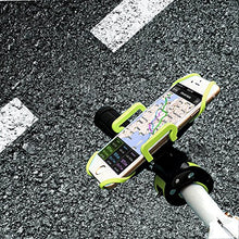 Load image into Gallery viewer, ihens5 Bike Phone Mount, Motorcycle & Mountain Bike Handlebar Phone Mount Bicycle Golf Cart Stroller Cell Phone Holder with Rubber Strap 360 Degrees Rotate for iPhone X 8 7 6 6s Plus Samsung (Green)