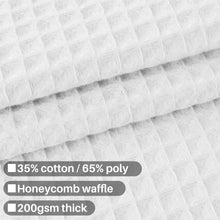Load image into Gallery viewer, Barossa Design Cotton Blend Shower Curtain Honeycomb Waffle Weave, Soft & Hotel Spa, Washable, White, 72 x 72 inch