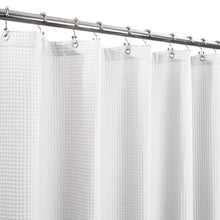 Load image into Gallery viewer, Barossa Design Cotton Blend Shower Curtain Honeycomb Waffle Weave, Soft & Hotel Spa, Washable, White, 72 x 72 inch