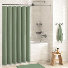 Load image into Gallery viewer, Dynamene Sage Green Shower Curtain - Waffle Textured Heavy Duty Thick Fabric Shower Curtains for Bathroom, 256GSM Luxury Weighted Polyester Cloth Bath Curtain Set with 12 Plastic Hooks,72Wx72H,Green