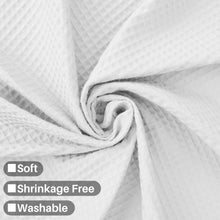 Load image into Gallery viewer, Barossa Design Cotton Blend Shower Curtain Honeycomb Waffle Weave, Soft & Hotel Spa, Washable, White, 72 x 72 inch