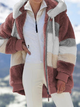 Load image into Gallery viewer, Winter Fashion Women's Coat New Casual Hooded Zipper Ladies Clothes Cashmere Women Jacket Stitching Plaid Ladies Coats