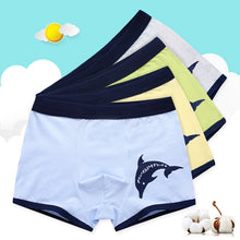 Load image into Gallery viewer, 4 Pcs High Quality Children's Underwear for Kids Cartoon Cat Shorts Soft Cotton Underpants Boys Teenage Striped Panties 4-16T
