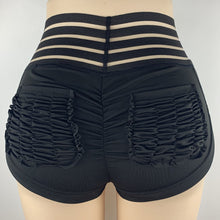 Load image into Gallery viewer, Gym Shorts Women Fold Pocket Floral Printing Yoga Shorts Hollow High Waist Summer Sports Short Athletic Workout Fitness Shorts