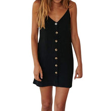 Load image into Gallery viewer, SAGACE Dresses For Women 2019 New Fashion Pure Color Button Polyester Summer Dress Party Night Woman Dresses Dropship 952020