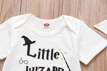 Load image into Gallery viewer, Baby 3Pcs Set Little Wizard Has Arrived Outfit