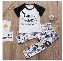 Load image into Gallery viewer, Baby 3Pcs Set Little Wizard Has Arrived Outfit