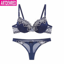 Load image into Gallery viewer, high-end lace bra and underwear set lingerie