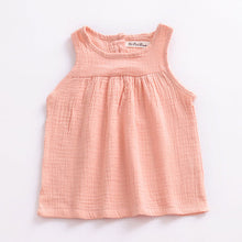 Load image into Gallery viewer, Linen 2018 Cotton Baby Boy Girl Summer T Shirts New Toddler Comfortable Tops Tee Children Clothing Kids Button 80-130CM Height