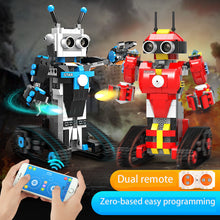 Load image into Gallery viewer, Science and education dual remote control programmable educational gift toy intelligent programming building block robot