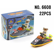 Load image into Gallery viewer, police special police car fire engine missile car plane building block truck house building block boy hand made toy