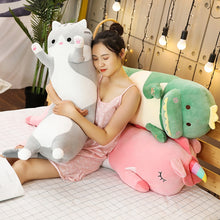 Load image into Gallery viewer, 1pc 70/90/120CM Dinosaur Unicorn Cat Plush Pillow