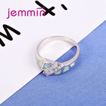 Load image into Gallery viewer, 925 Sterling Silver Austrian Crystal Engagement Ring