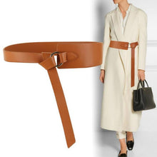 Load image into Gallery viewer, Round gold buckle Lady Decorated Wide Waistband for Woman Fashion Knotted Waist Seal with Coat Sweater Wide Belt harajuku
