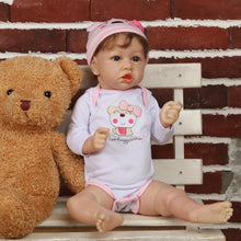 Load image into Gallery viewer, 22 Inches Miah Soft Silicone Lifelike Reborn Baby Doll Costume Accessories Set Girl's Gift-Silicone Vinyl Body (Cloth is Random)
