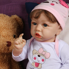Load image into Gallery viewer, 22 Inches Miah Soft Silicone Lifelike Reborn Baby Doll Costume Accessories Set Girl's Gift-Silicone Vinyl Body (Cloth is Random)