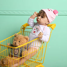 Load image into Gallery viewer, 22 Inches Miah Soft Silicone Lifelike Reborn Baby Doll Costume Accessories Set Girl's Gift-Silicone Vinyl Body (Cloth is Random)