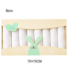 Load image into Gallery viewer, 8Pcs Absorbent Gauze Diapers Cotton Muslin Burp Cloths Flat Form Cloth Diaper Extra Soft and Absorbent