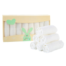 Load image into Gallery viewer, 8Pcs Absorbent Gauze Diapers Cotton Muslin Burp Cloths Flat Form Cloth Diaper Extra Soft and Absorbent